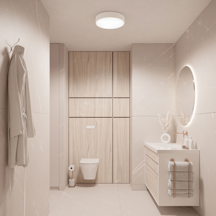 BRILAGI - LED RGBW dæmpbar loftlampe til badeværelse CLARE 2xE27/12W/230V 2700–6500K Ø 30 cm IP54 Wi‑Fi hvid