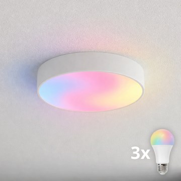 BRILAGI - LED RGBW dæmpbar badeværelsesloftlampe CLARE 3xE27/12W/230V 2700-6500K Ø 40 cm IP54 hvid