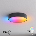 BRILAGI - LED RGBW dæmpbar badeværelsesloftlampe CLARE 3xE27/12W/230V Ø 40 cm antracit IP54