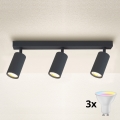Brilagi - LED RGBW dæmpbar indbygningsspot SELE 3xGU10/4,8W/230V 3000K antracit + fjernbetjening