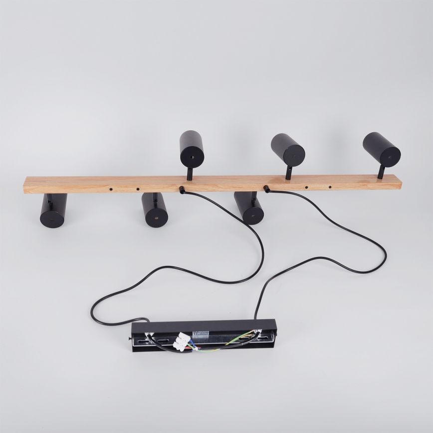 Brilagi - LED RGBW dæmpbar pendel på kabel SELE 6xGU10/6,5W/230V 2700-6500K sort/egedekor + fjernbetjening