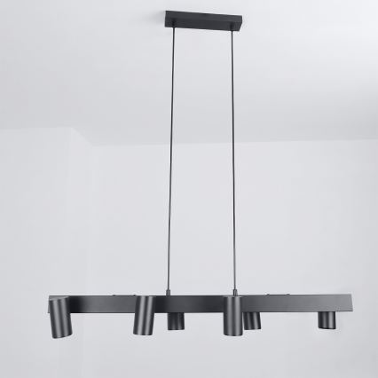 Brilagi - LED RGBW, dæmpbar pendel på wire SELE 6xGU10/6,5W/230V 2700-6500K sort + fjernbetjening