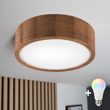 Brilagi - LED RGBW dæmpbar loftlampe CARVALHO 1xE27/9W/230V 2700–6500K Wi-Fi eg Ø 27,5 cm