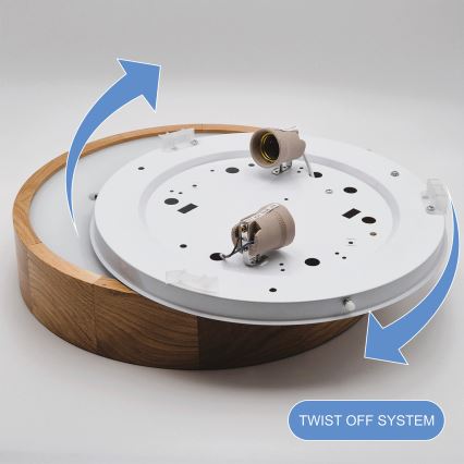 Brilagi - LED RGBW dæmpbar loftlampe CARVALHO 2xE27/15W/230V 2700-6500K Wi-Fi eg Ø 37,5 cm