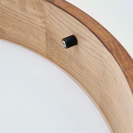 Brilagi - LED RGBW dæmpbar loftlampe CARVALHO 2xE27/15W/230V 2700–6500K Wi‑Fi, eg Ø 37,5 cm