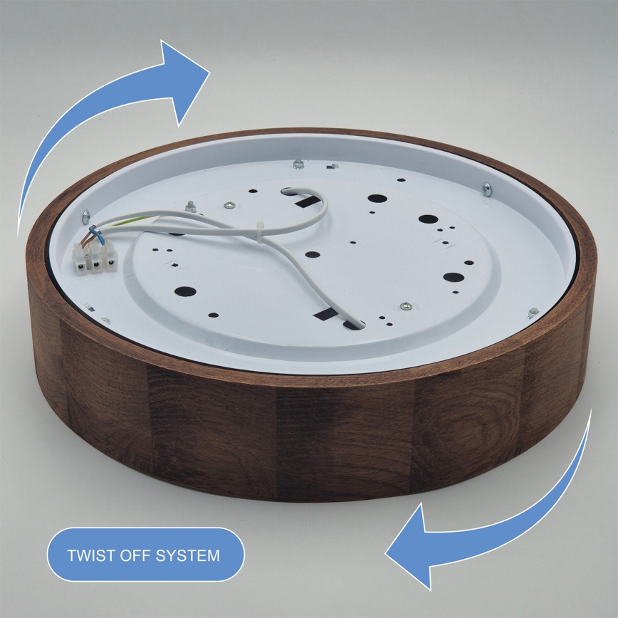 Brilagi - LED RGBW dæmpbar loftlampe CARVALHO 2xE27/15W/230V 2700–6500K Wi‑Fi, eg Ø 37,5 cm