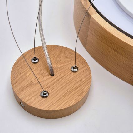 Brilagi - LED RGBW dæmpbar pendel på wire CARVALHO 2xE27/15W/230V 2700-6500K Wi-Fi eg Ø 37 cm