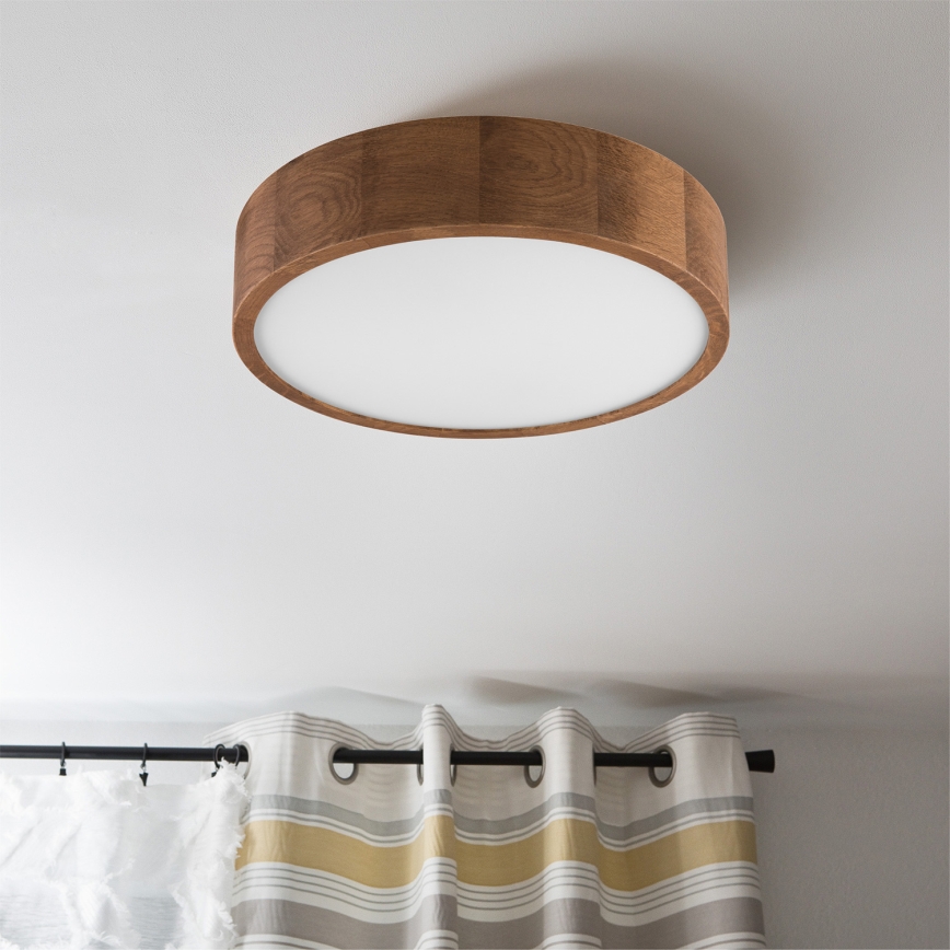 Brilagi - LED RGBW dæmpbar loftlampe CARVALHO 2xE27/9W/230V 2700–6500K Wi‑Fi, eg Ø 37,5 cm