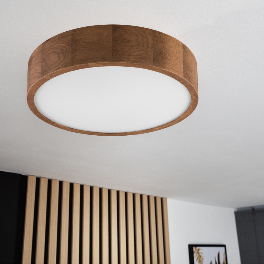 Brilagi - LED RGBW dæmpbar loftlampe CARVALHO 2xE27/9W/230V 2700–6500K Wi‑Fi, eg Ø 37,5 cm