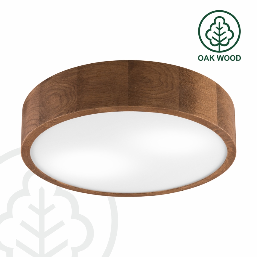 Brilagi - LED RGBW dæmpbar loftlampe CARVALHO 2xE27/9W/230V 2700–6500K Wi‑Fi, eg Ø 37,5 cm