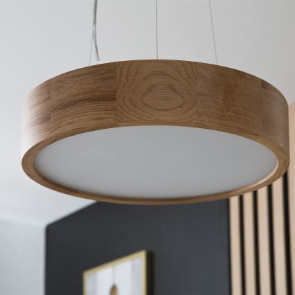 Brilagi - LED RGBW dæmpbar pendel på wire CARVALHO 2xE27/9W/230V 2700-6500K Wi-Fi eg Ø 37 cm