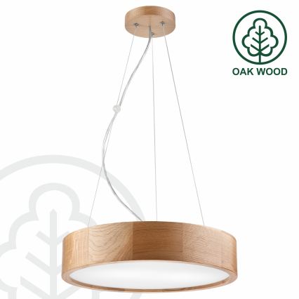 Brilagi - LED RGBW dæmpbar pendel på wire CARVALHO 2xE27/9W/230V 2700-6500K Wi-Fi eg Ø 37 cm