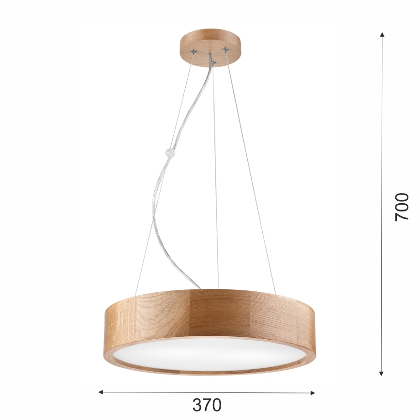 Brilagi - LED RGBW dæmpbar pendel på wire CARVALHO 2xE27/9W/230V 2700-6500K Wi-Fi eg Ø 37 cm