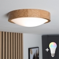 Brilagi - LED RGBW dæmpbar loftlampe CARVALHO SLIM 1xE27/15W/230V 2700-6500K Wi-Fi eg Ø 27 cm