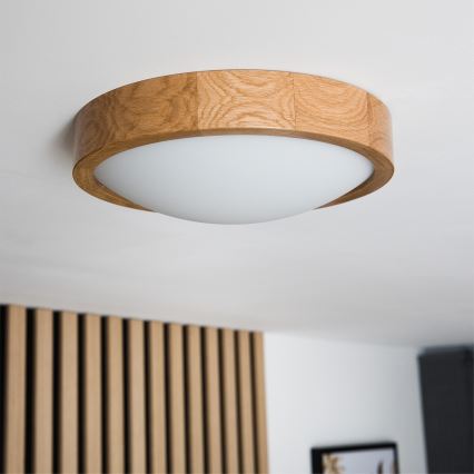 Brilagi - LED RGBW dæmpbar loftlampe CARVALHO SLIM 1xE27/9W/230V 2700-6500K Wi-Fi eg Ø 27 cm