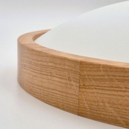 Brilagi - CARVALHO SLIM LED RGBW dæmpbar loftlampe 2xE27/15W/230V 2700-6500K Wi-Fi, egetræ, Ø37 cm