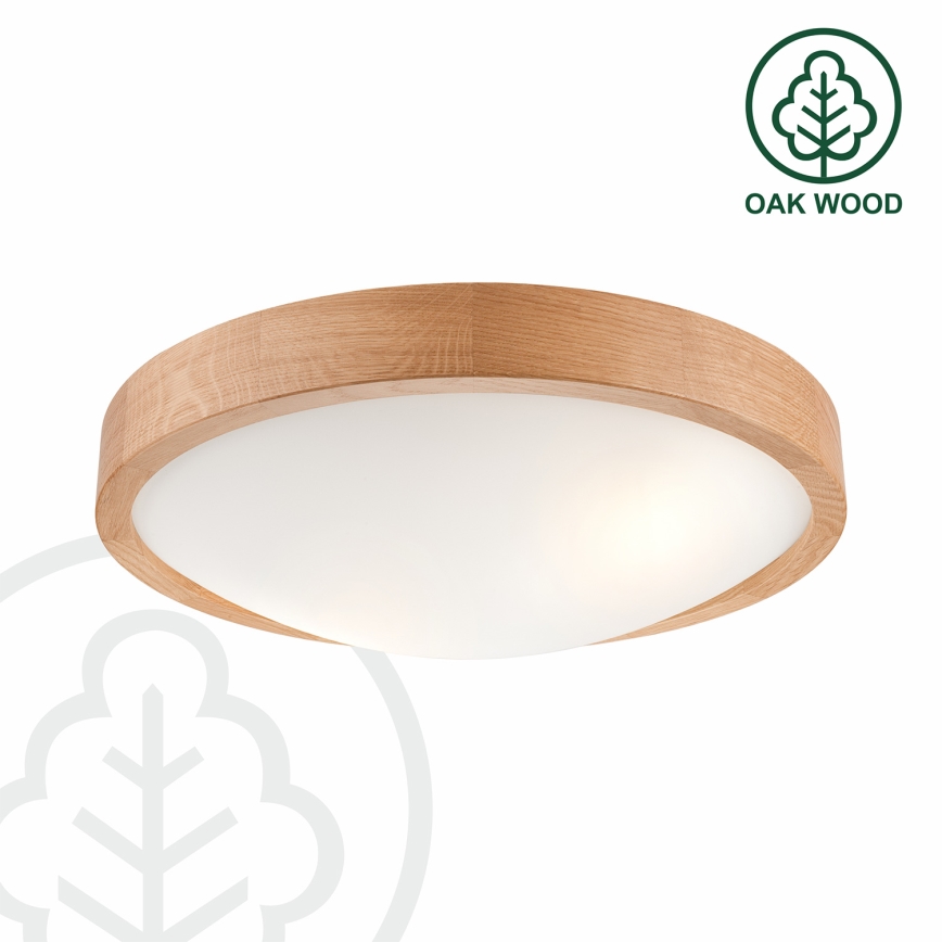 Brilagi - CARVALHO SLIM LED RGBW dæmpbar loftlampe 2xE27/9W/230V 2700-6500K Wi-Fi, egetræ, Ø37 cm