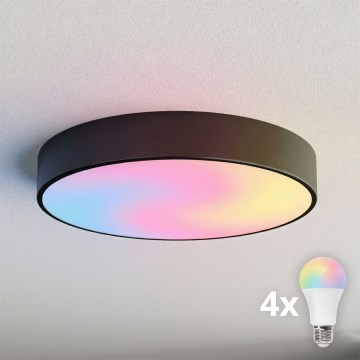 Brilagi - LED RGBW dæmpbar loftlampe CLARE 4×E27/9W/230V 2700–6500K Ø50 cm Wi‑Fi sort