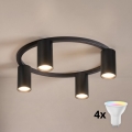 Brilagi - LED RGBW dæmpbar loftlampe SELE 4xGU10/6,5W/230V 2700-6500K sort