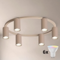Brilagi - LED RGBW dæmpbar loftlampe SELE 6xGU10/6,5W/230V 2700-6500K beige + fjernbetjening