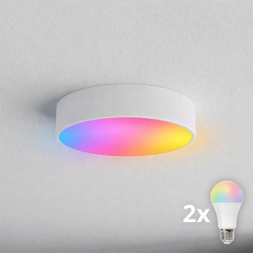 BRILAGI - LED RGBW dæmpbar loftlampe til badeværelse CLARE 2xE27/12W/230V 2700–6500K Ø 30 cm IP54 Wi‑Fi hvid