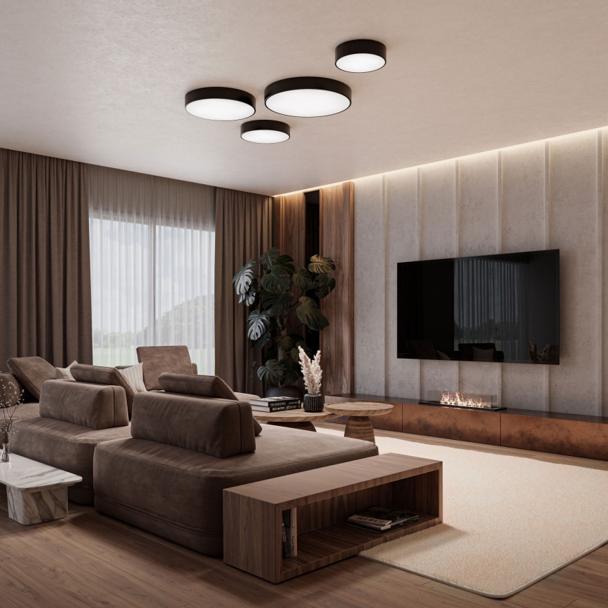 Brilagi - LED RGBW dæmpbar badeværelsesloftlampe CLARE 3xE27/9W/230V 2700–6500K Ø 40 cm IP54 Wi-Fi sort