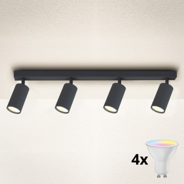 Brilagi - LED RGBW dæmpbar loftspot SELE 4xGU10/6W/230V 3000K antracit + fjernbetjening