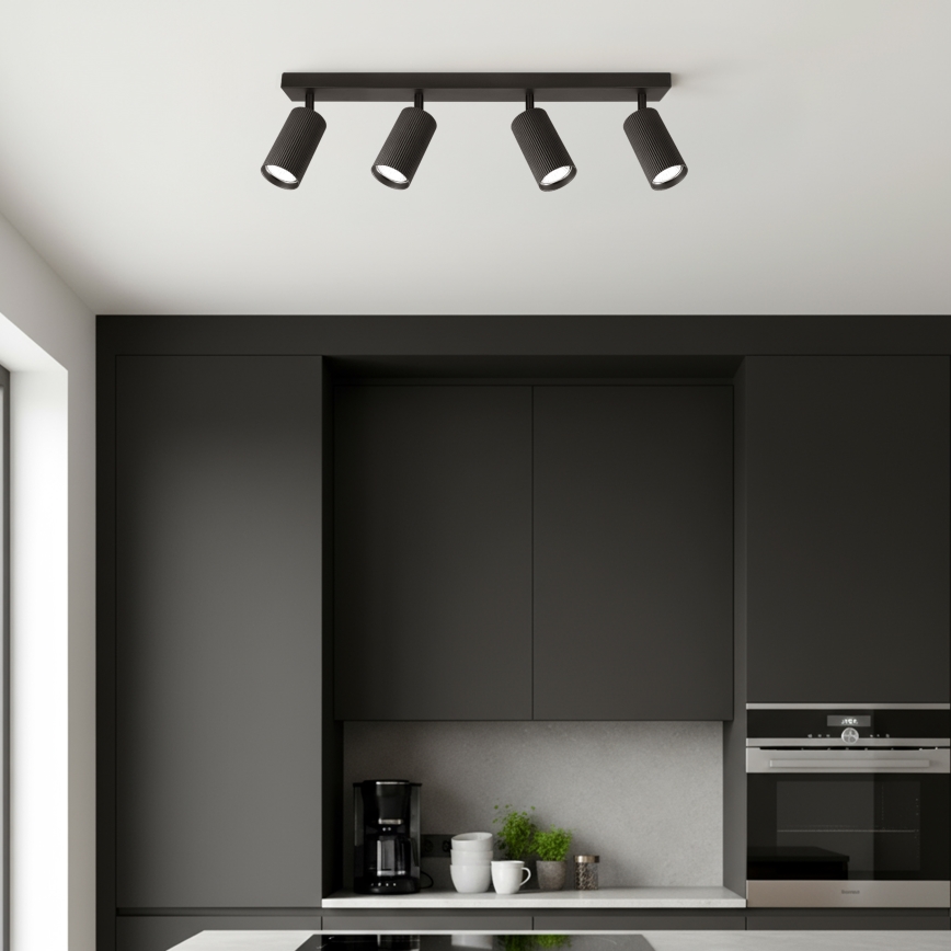 Brilagi - LED RGBW dæmpbart spotarmatur SELE MODERN 4xGU10/4,8W/230V 3000K sort + fjernbetjening