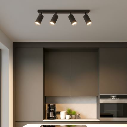 Brilagi - LED RGBW dæmpbart spotarmatur SELE MODERN 4xGU10/6W/230V 3000K sort + fjernbetjening