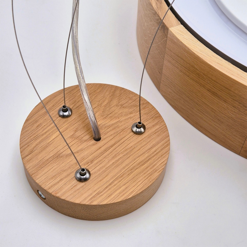 Brilagi - LED RGBW dæmpbar pendel på wire CARVALHO 3xE27/15W/230V 2700-6500K Wi-Fi eg Ø 47,5 cm