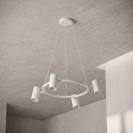 Brilagi - LED RGBW dæmpbar pendel med wireophæng SELE 4xGU10/6,5W/230V 2700-6500K hvid