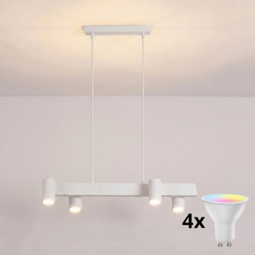 Brilagi - LED RGBW dæmpbar lysekrone på kabel SELE 4xGU10/6,5W/230V 2700-6500K hvid