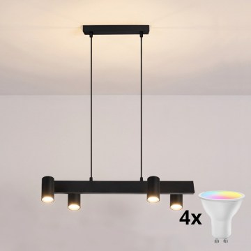 Brilagi - LED RGBW dæmpbar lysekrone på wire SELE 4xGU10/6,5W/230V 2700-6500K sort