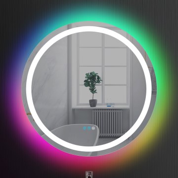Brilagi - LED RGBW, dæmpbar opvarmet badeværelsesspejl med baggrundsbelysning AVA PRO LED/18W/230V pr. 60 cm 3000/4000/6500K IP44