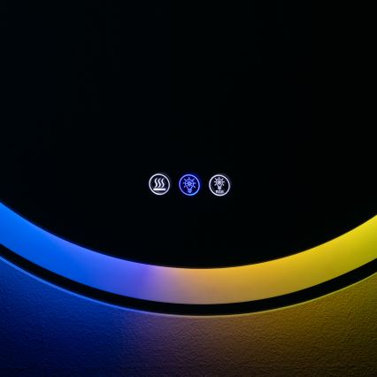 Brilagi - LED RGBW opvarmet badeværelsesspejl AVA PRO LED/18W/230V Ø 60 cm IP44 CRI 90 dæmpbar + CCT