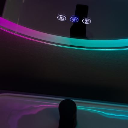 Brilagi - LED RGBW opvarmet badeværelsesspejl AVA PRO LED/18W/230V Ø 60 cm IP44 CRI 90 dæmpbar + CCT