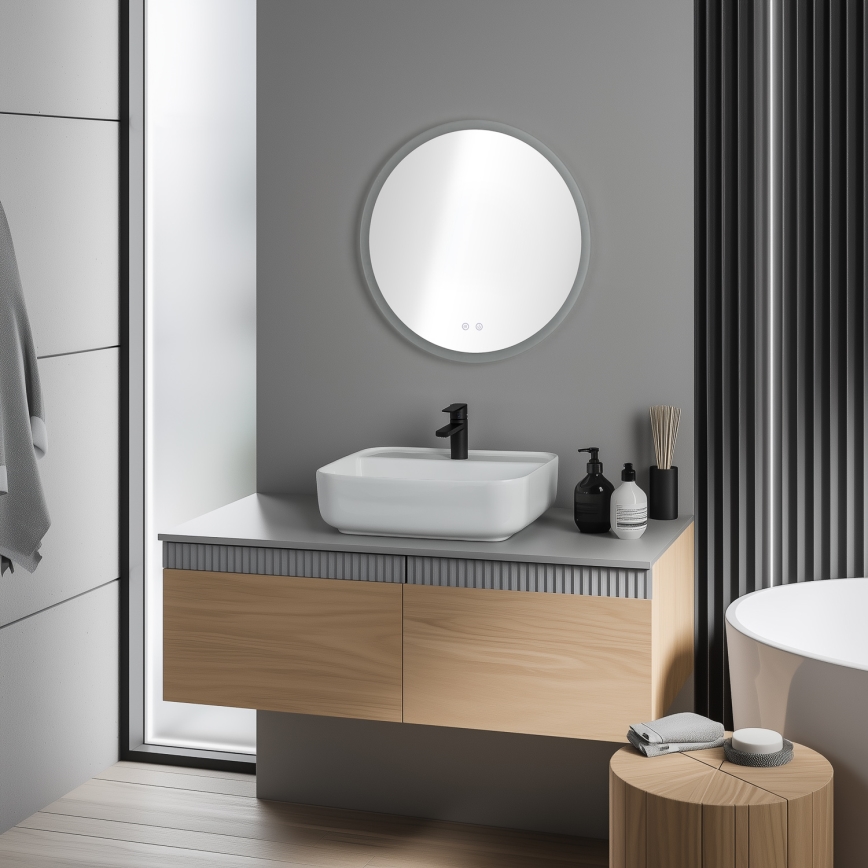 Brilagi - LED RGBW badeværelsesspejl med opvarmning CLARA PRO LED/19W/230V Ø 60 cm IP44 CRI 90 dæmpbart + CCT + fjernbetjening