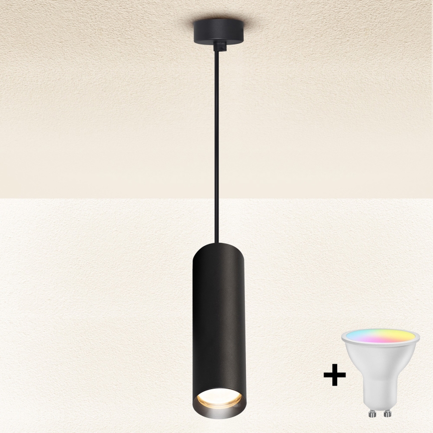 Brilagi - LED RGBW dæmpbar pendel på kabel SELE 1xGU10/6,5W/230V 2700-6500K sort