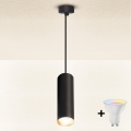 Brilagi - LED RGBW dæmpbar pendel på wire SELE 1xGU10/4,8W/230V 3000K sort/guld + fjernbetjening