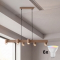 Brilagi - LED RGBW dæmpbar pendel på wire SELE 6xGU10/6,5W/230V 2700-6500K beige + fjernbetjening