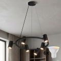 Brilagi - LED RGBW dæmpbar pendel på wire SELE 6xGU10/6,5W/230V 2700-6500K sort + fjernbetjening