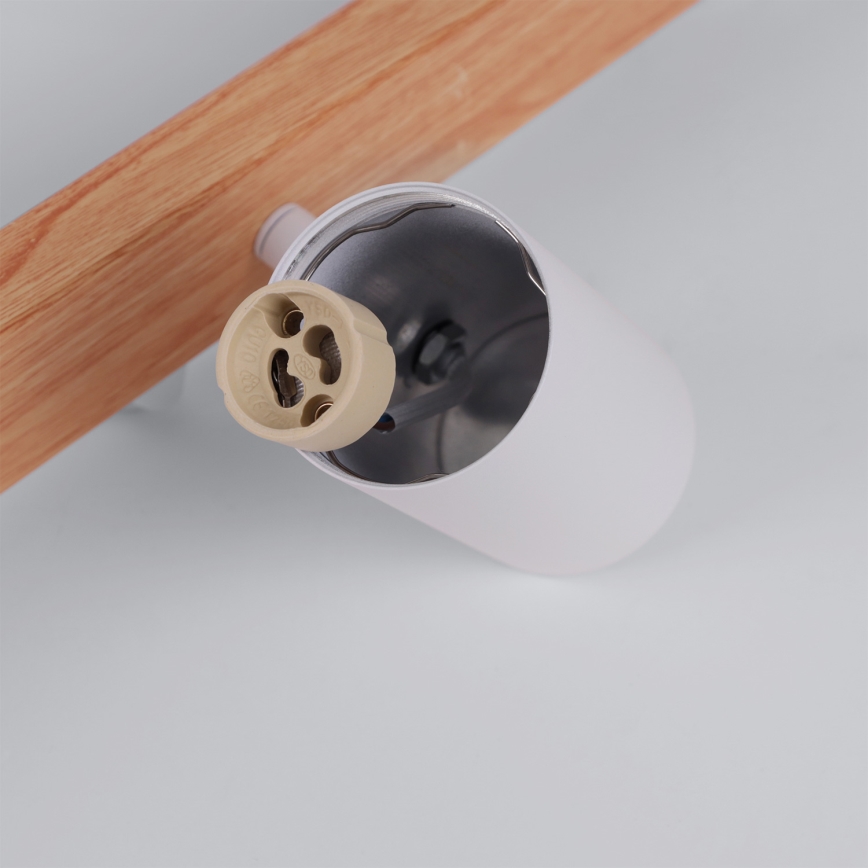Brilagi - LED RGBW dæmpbar pendel på wire SELE 6xGU10/6,5W/230V 2700-6500K hvid/egedekor + fjernbetjening