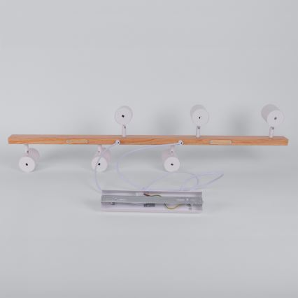 Brilagi - LED RGBW dæmpbar pendel på wire SELE 6xGU10/6,5W/230V 2700-6500K hvid/egedekor + fjernbetjening