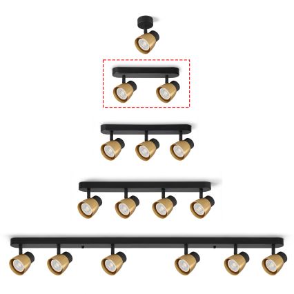 Brilagi - LED RGBW dæmpbart spot NUGGET 2xGU10/6W/230V 2700-6500K Wi-Fi sort/guld