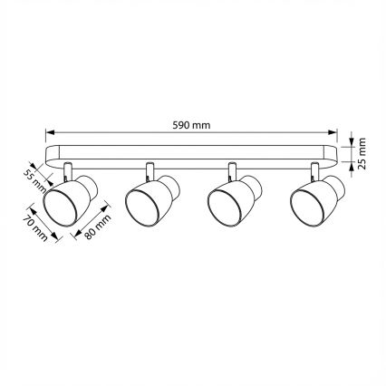 Brilagi - LED RGBW dæmpbart spotarmatur NUGGET 4xGU10/4,8W/230V 3000K sort/guld + fjernbetjening