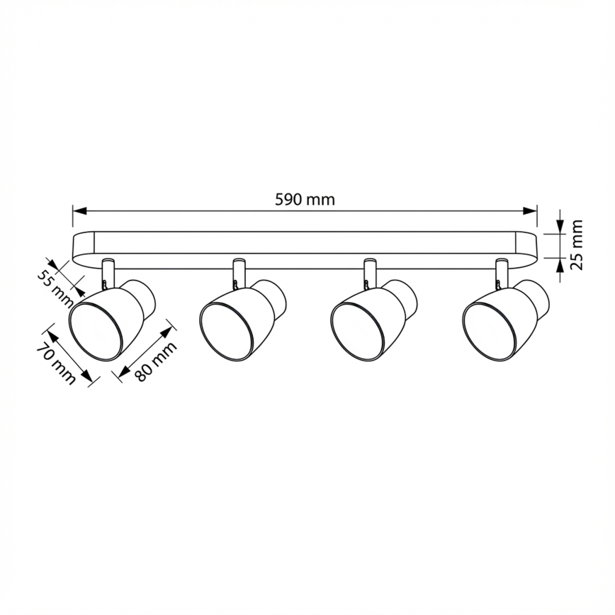 Brilagi - LED RGBW dæmpbart spotarmatur NUGGET 4xGU10/4,8W/230V 3000K sort/guld + fjernbetjening