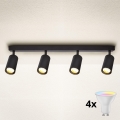 Brilagi - LED RGBW dæmpbar spot SELE 4xGU10/4,8W/230V 3000K sort + fjernbetjening