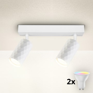 Brilagi - LED RGBW dæmpbar spot SELE DIAMANT 2xGU10/4,8W/230V 3000K hvid + fjernbetjening