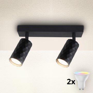 Brilagi - LED RGBW dæmpbar spot SELE DIAMANT 2xGU10/6,5W/230V 2700-6500K Wi-Fi sort