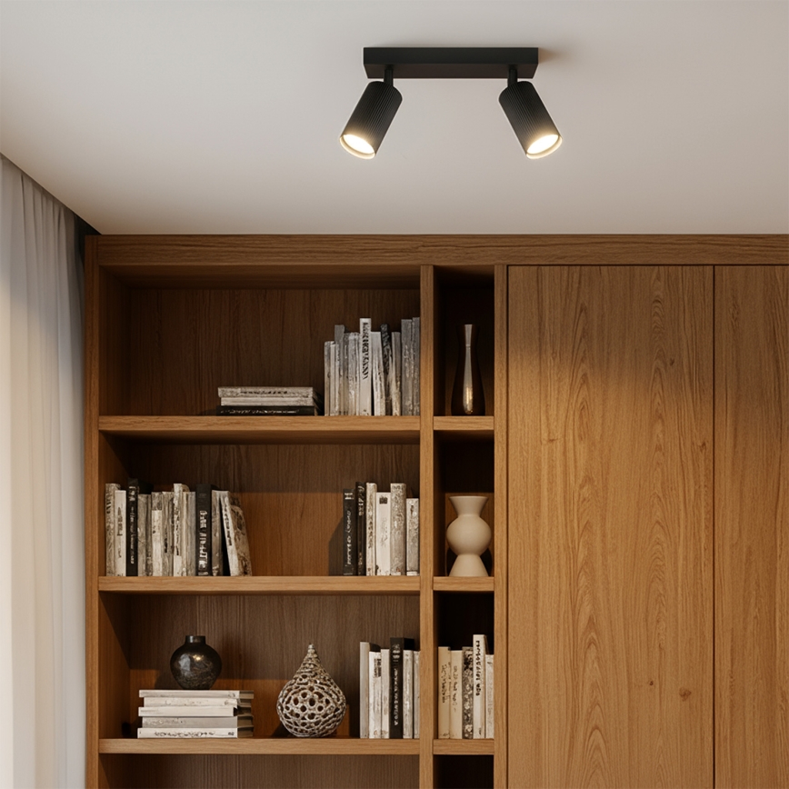 Brilagi - LED RGBW dæmpbart spot SELE MODERN 2x GU10/4,8W/230V 3000K sort + fjernbetjening